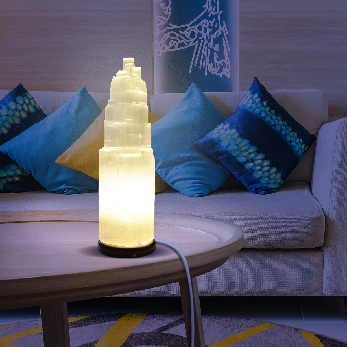 Selenite лампа в форме башни идеальное украшение рукоделие башня пульт