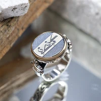 Kun Customized to Fa-Yakūnu Written Laser Embroidered Real 925 Sterling Silver Ring for Men Luxury Jewelry Souvenir Gift Special