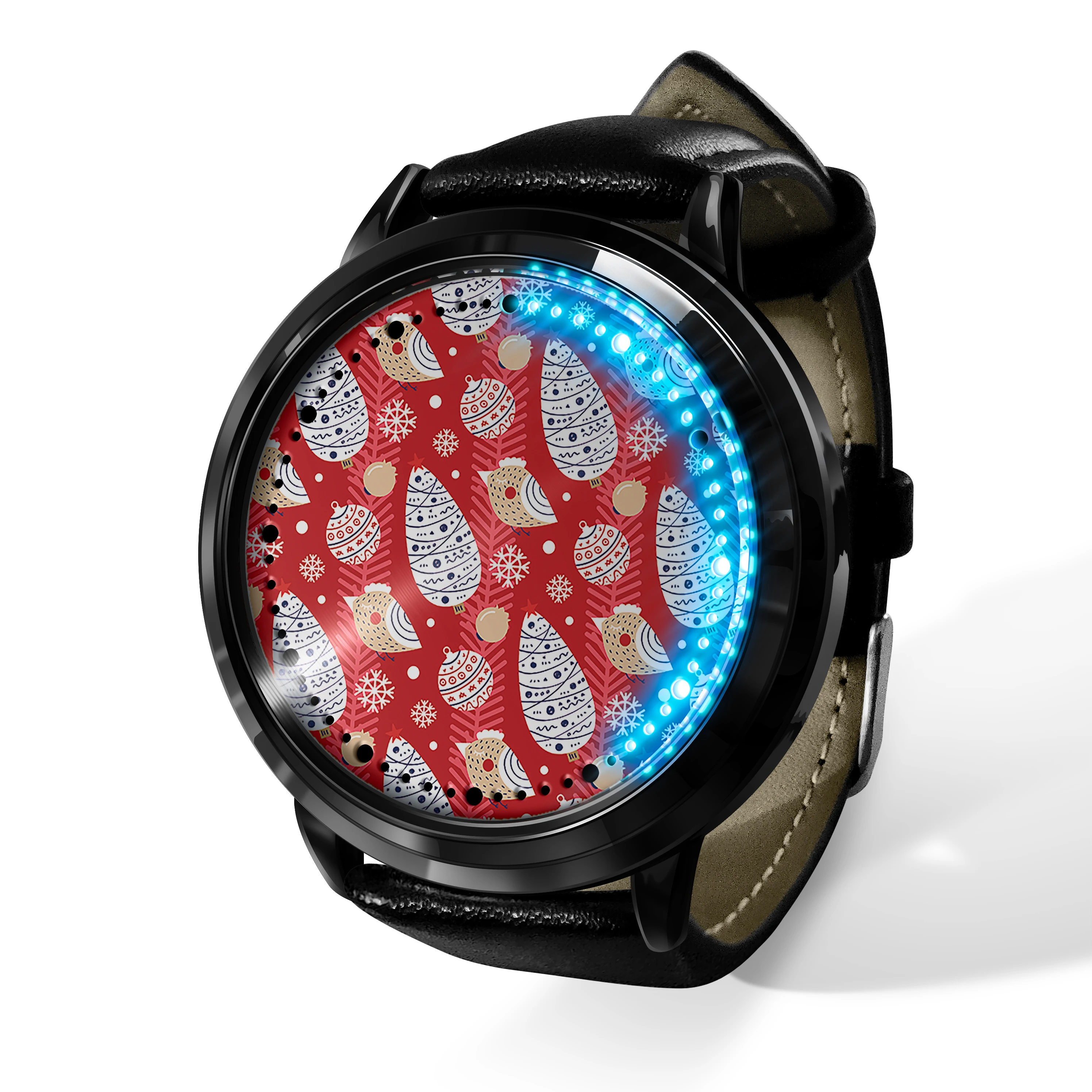 

New Christmas dial printing, LED touch screen watch, men's wrist decoration watch, can be given as a gift