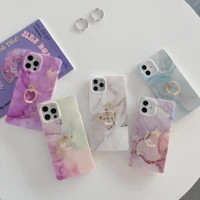 marble phone case for iphone 12 11 13 pro max square cover for iphone x xr xs max 7 8 plus soft silicone capa with ring holder