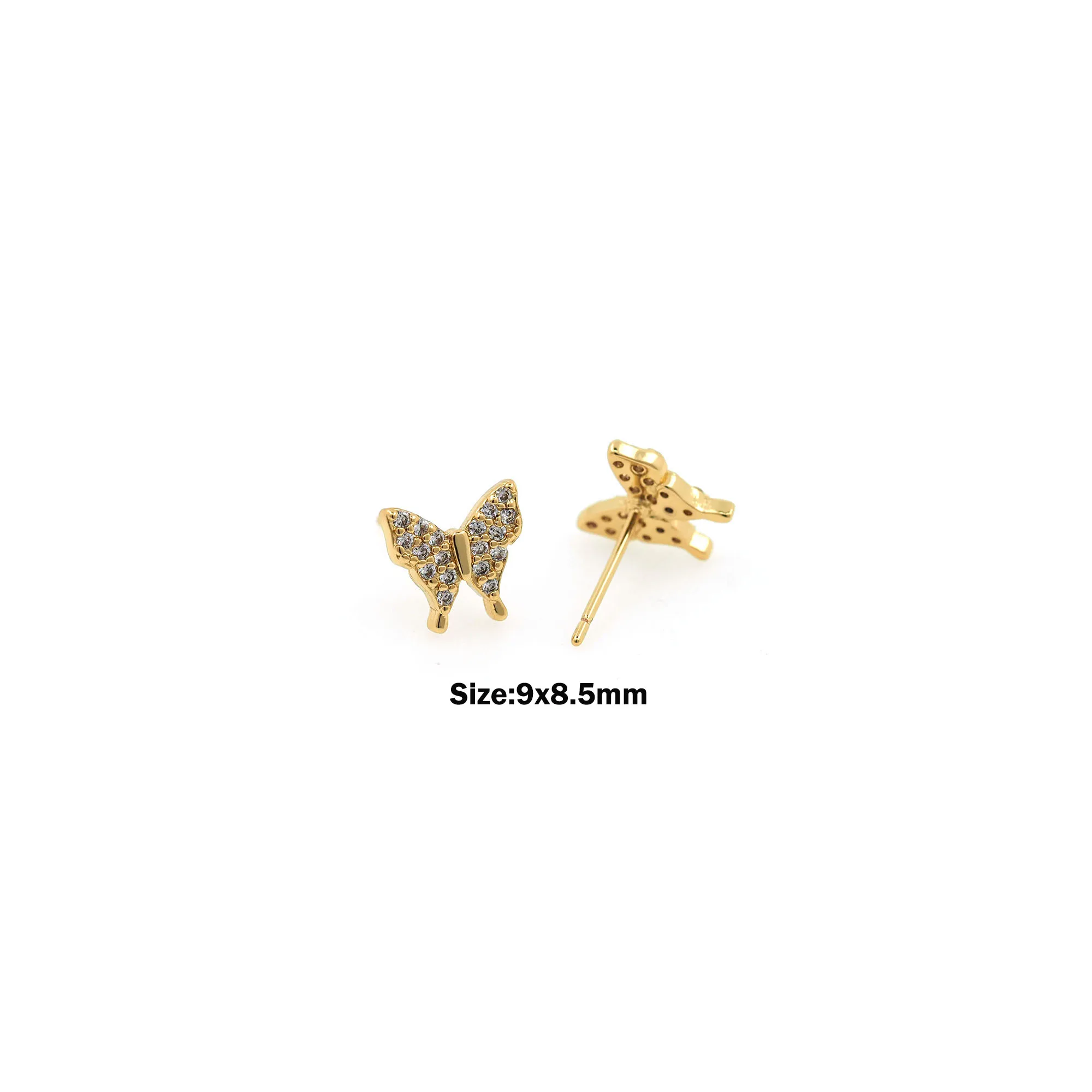 

Top Sale Brand New Micro Paved Zircon Butterfly Stud Earrings Women Girls Gold Filled Exquisite Brand Jewelry Gifts