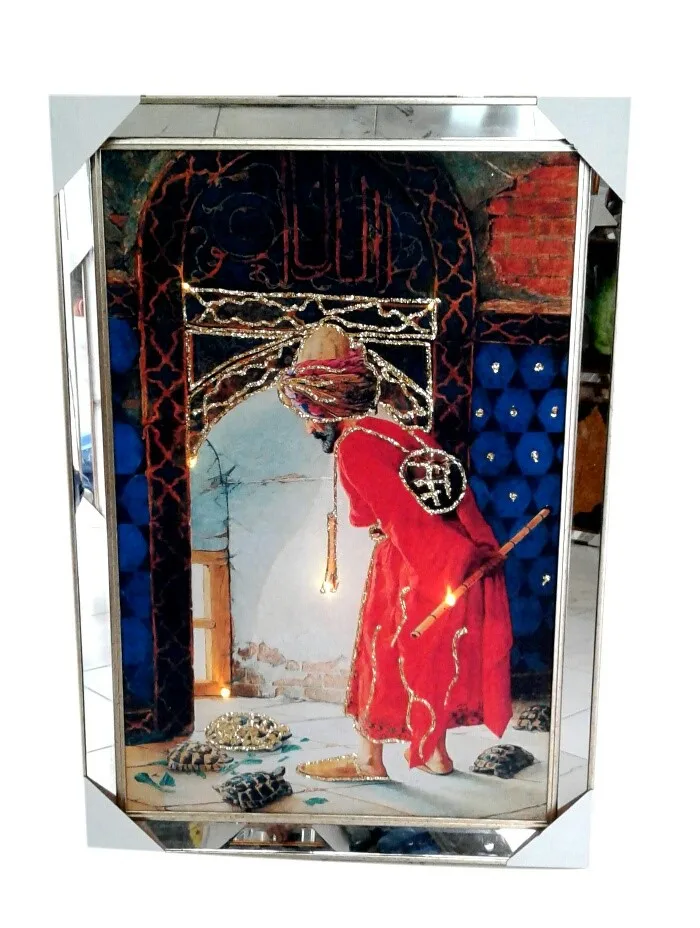 Koop Ultra Luxe Zilveren Mirrored Verlichte Schildpad Trainer Canvas Schilderij 70*100 Cm