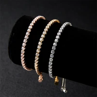 fashion charm cz tennis bracelet for women crystal zircon jewelry adjustable gold silver color box chain bracelets gift