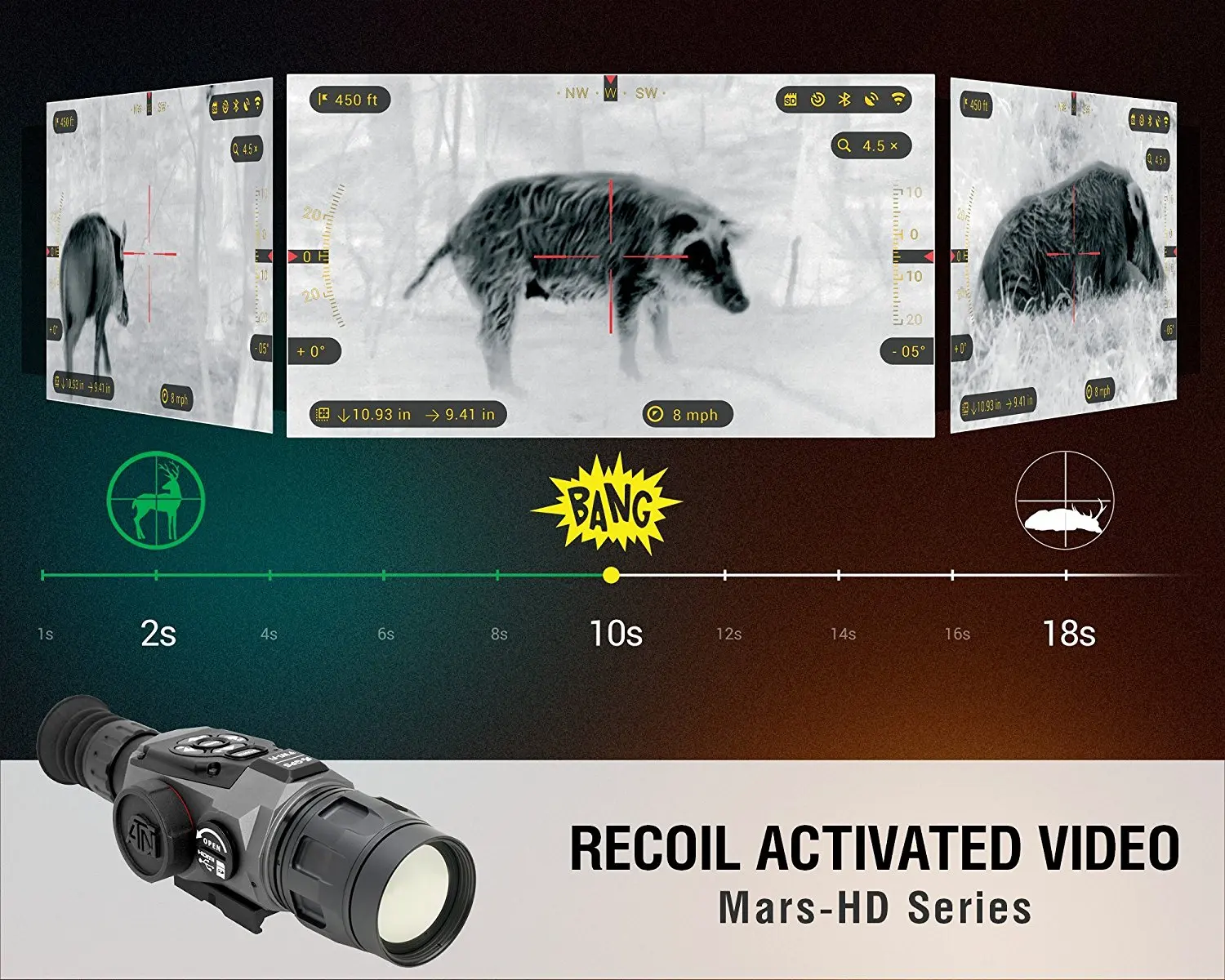 Интеллектуальный цифровой тепловизионный прицел ATNI MARS HD 640 5 50x|Оптические