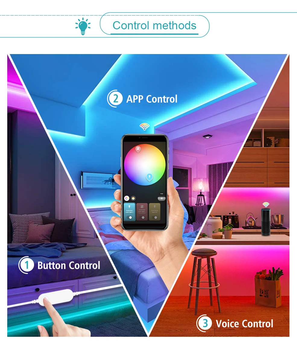 Светодиодная RGB светильник та Zigbee 3 0 с управлением через приложение и