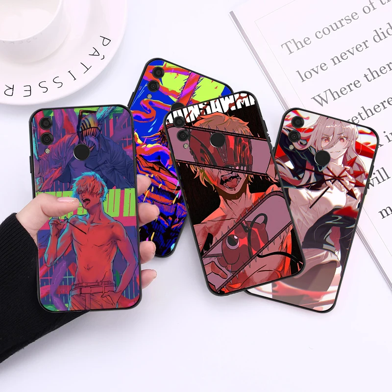 

Japan Anime Chainsaw Man Silicone Phone Case For Huawei Honor 7X 8X 8C 9 9V 9X 10 V10 10i V20 20i 30 Lite Soft Back Covers