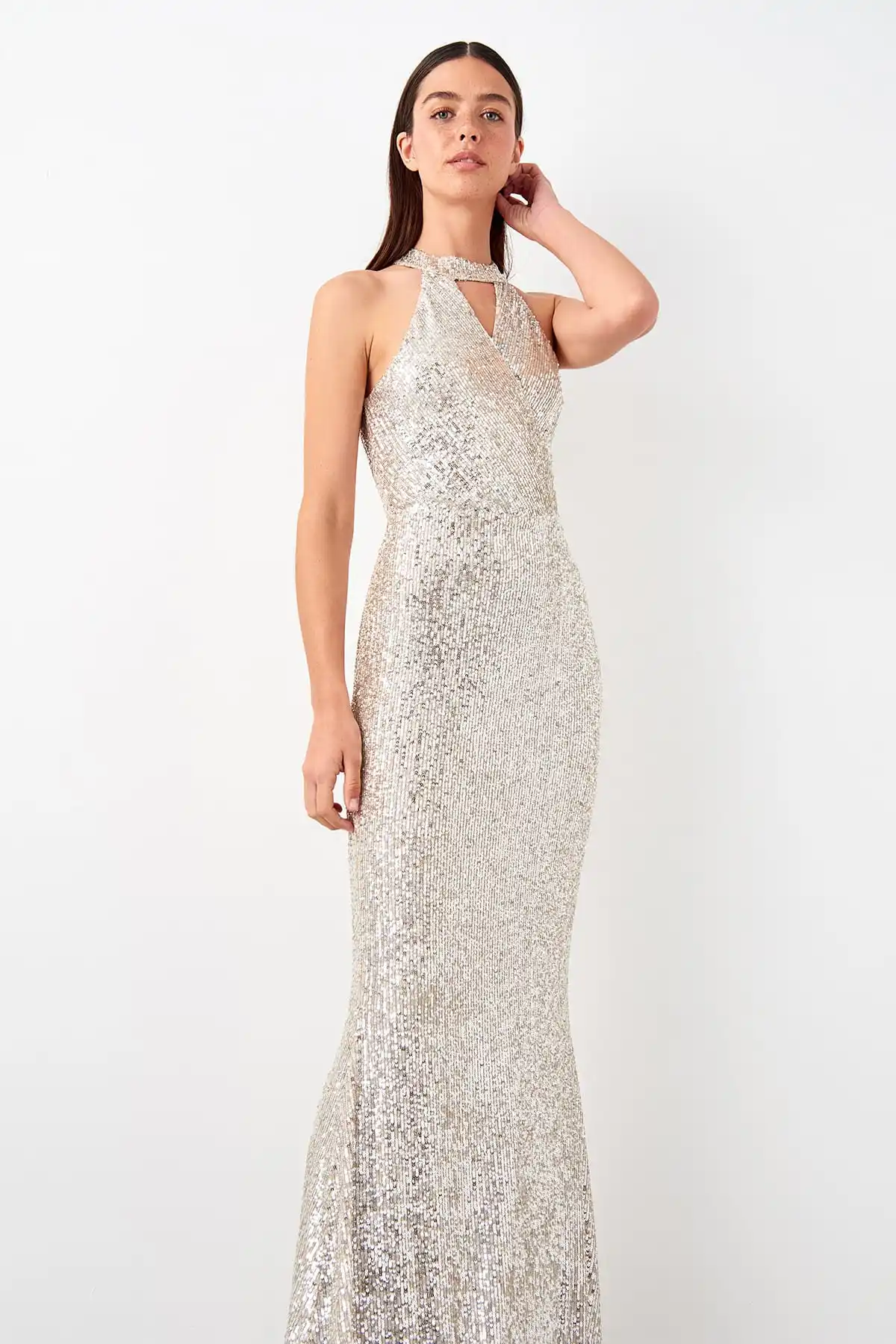 Trendyol вечернее платье с блестками TPRSS19AE0147 | Свадьбы и торжества