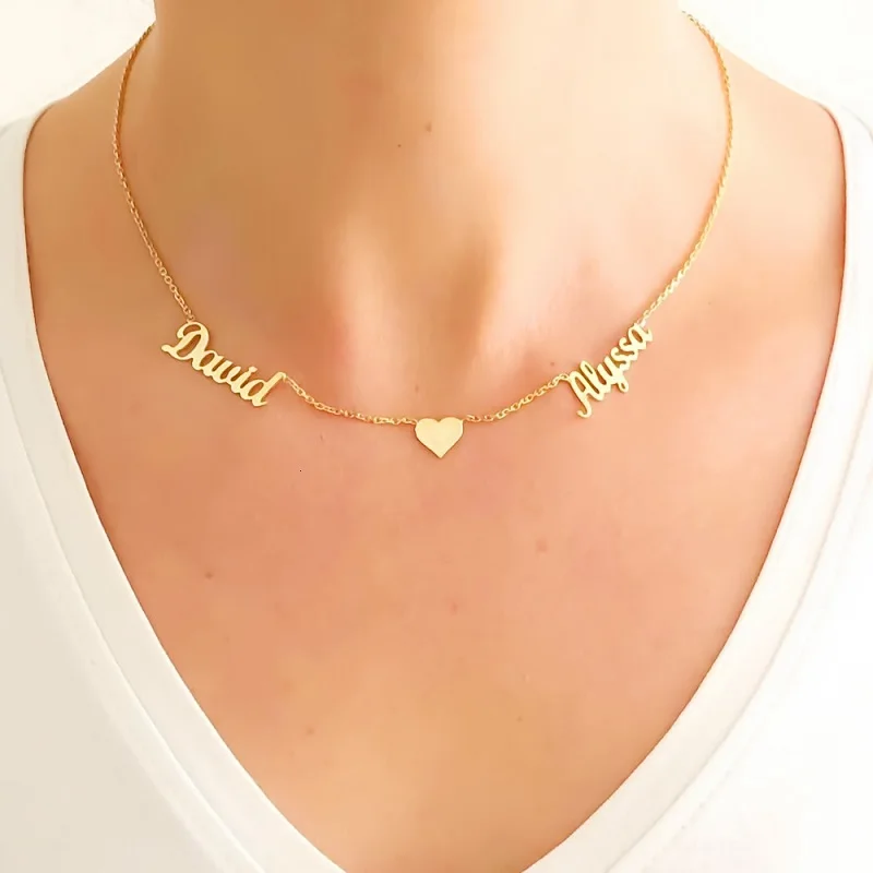 Персонализированное ожерелье с именем на заказ кулон из нержавеющей стали и