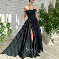 simple off shoulder prom dress grace chiffon evening dress with flower chest design homecoming tulle party dress robe