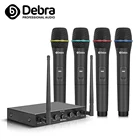 AU-400 UHF 4-канальная Беспроводная микрофонная система ручной микрофон Диапазон 80 м портативный профессиональный аудио для караоке KTV церкви Вечерние