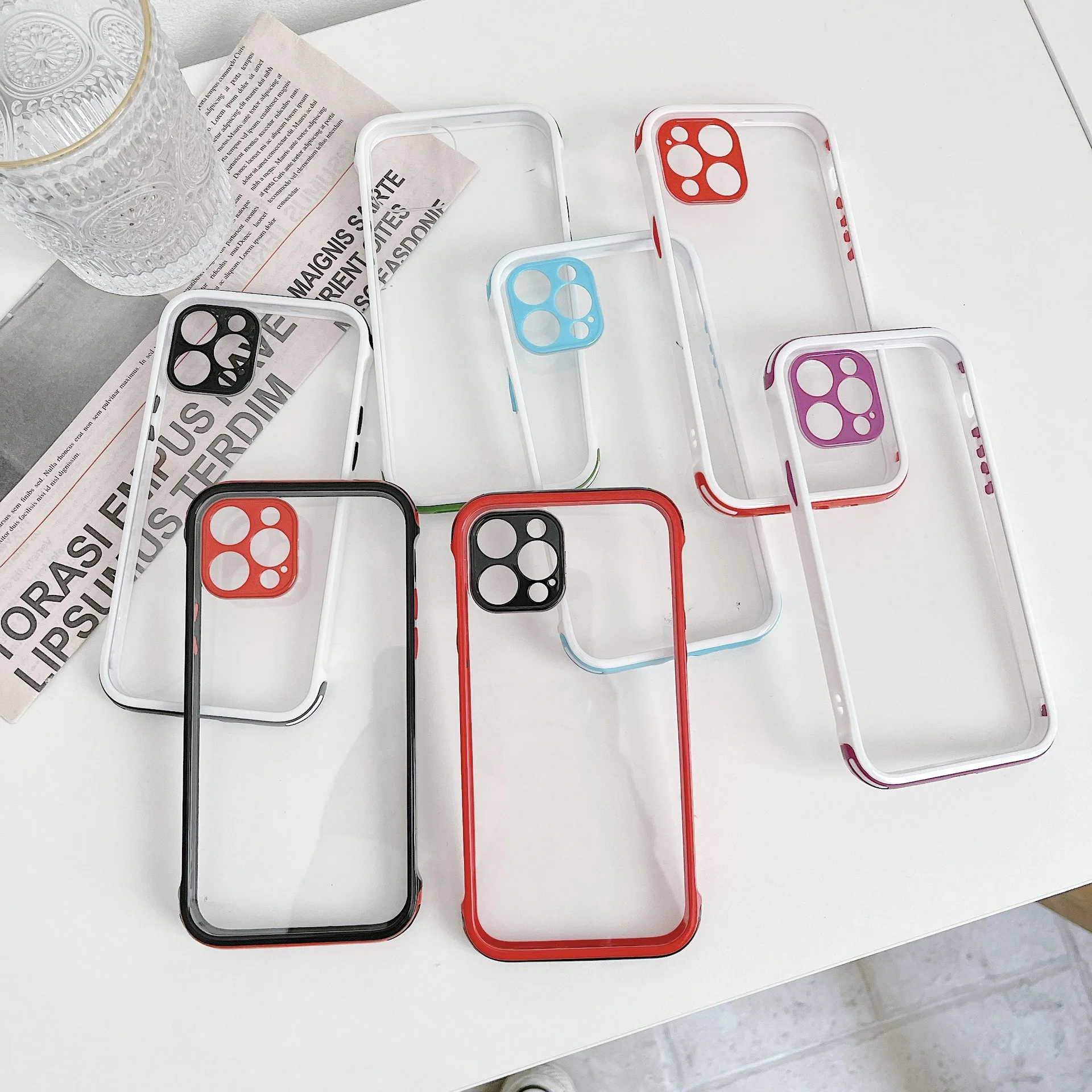 

2 in 1 Candy Color Shockproof Phone Case For iPhone 12 13 11 Pro Max XR X XS Max 6 7 8 Plus SE 20 Clear Back Cover