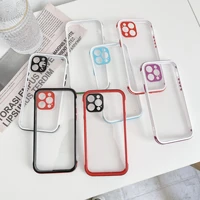 2 in 1 candy color shockproof phone case for iphone 12 13 11 pro max xr x xs max 6 7 8 plus se 20 clear back cover