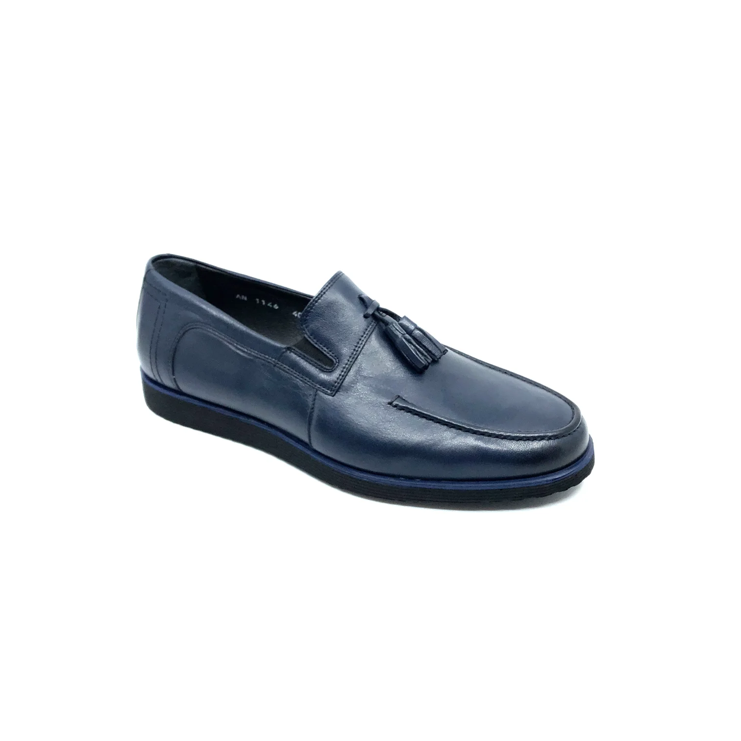 

Fosco Men's Classic Shoes Tassel %100 Genuine Leather Dark Blue Colour Eva Sole