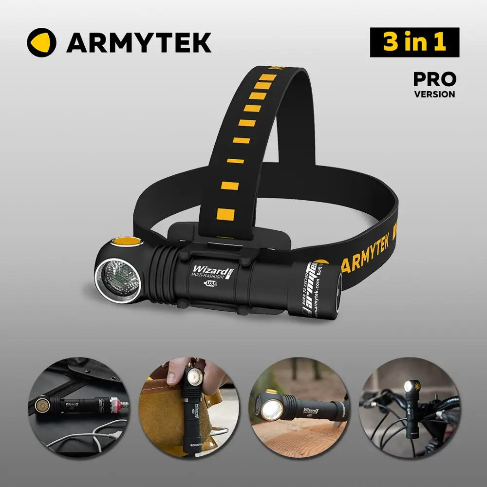 Фонарик Armytek Wizard Pro v3 XHP50 магнитный Перезаряжаемый USB фонарь 18650 литий ионный