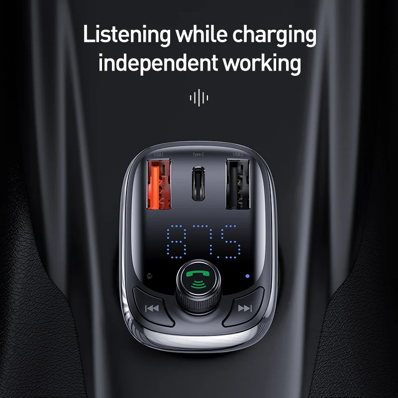 Baseus FM передатчик Bluetooth 5 0 Handsfree Автомобильный MP3 плеер и PPS QC3.0 QC4.0 5A Быстрая
