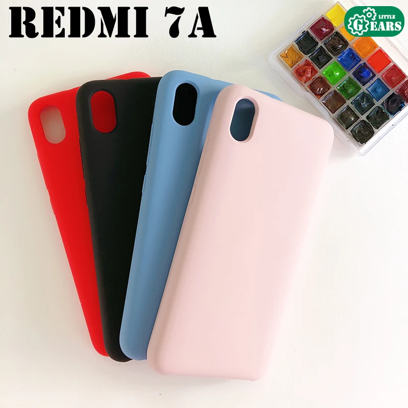 Жидкий силиконовый чехол для Xiaomi Redmi 7A мягкий защитный высококачественные