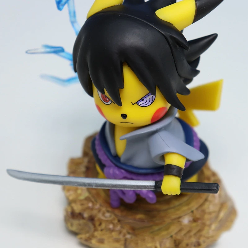 1 шт. мультяшная кавайная Аниме Фигурка покемона Pikachu Cos Uchiha Sasuke модель автомобиля