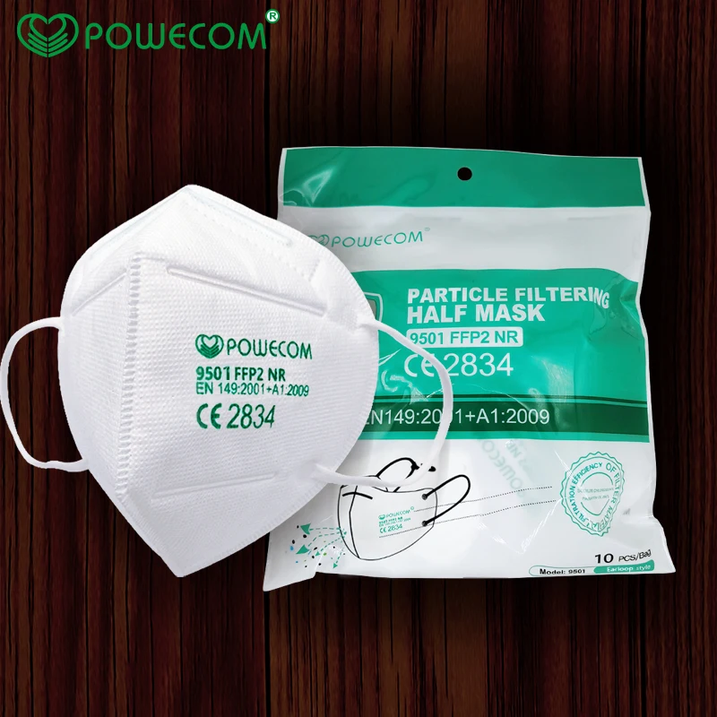 

Fast Delivery 30Pcs FFP2 Face Mask Powecom FFP2 Masks Protective Face Mouth Mask 95% Filtration Safety Dustproof Mouth Caps