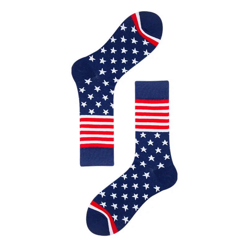 Fashion Male Casual American Flag Stars Socks New Old Glory Men Crew Stripes Cotton standard Couples | Мужская одежда