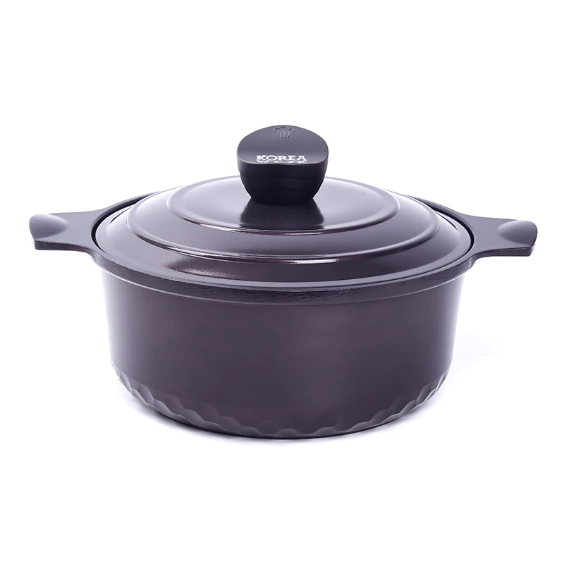 Алюминиевая кастрюля KOREA WOK KWC2423GR 4 7 л с крышкой антипригарным покрытием GREBLON
