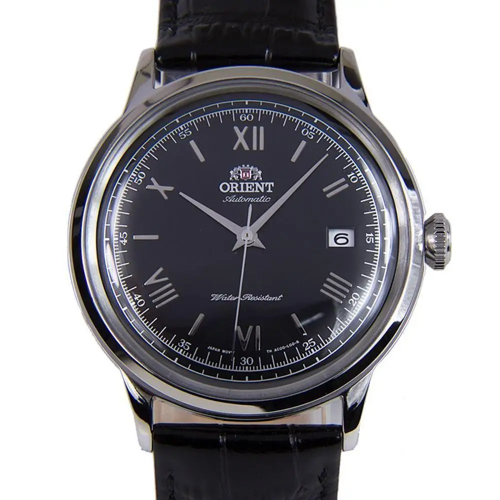 Мужские автоматические часы Orient BAMBINO FAC0000AB черный кожаный ремешок механические