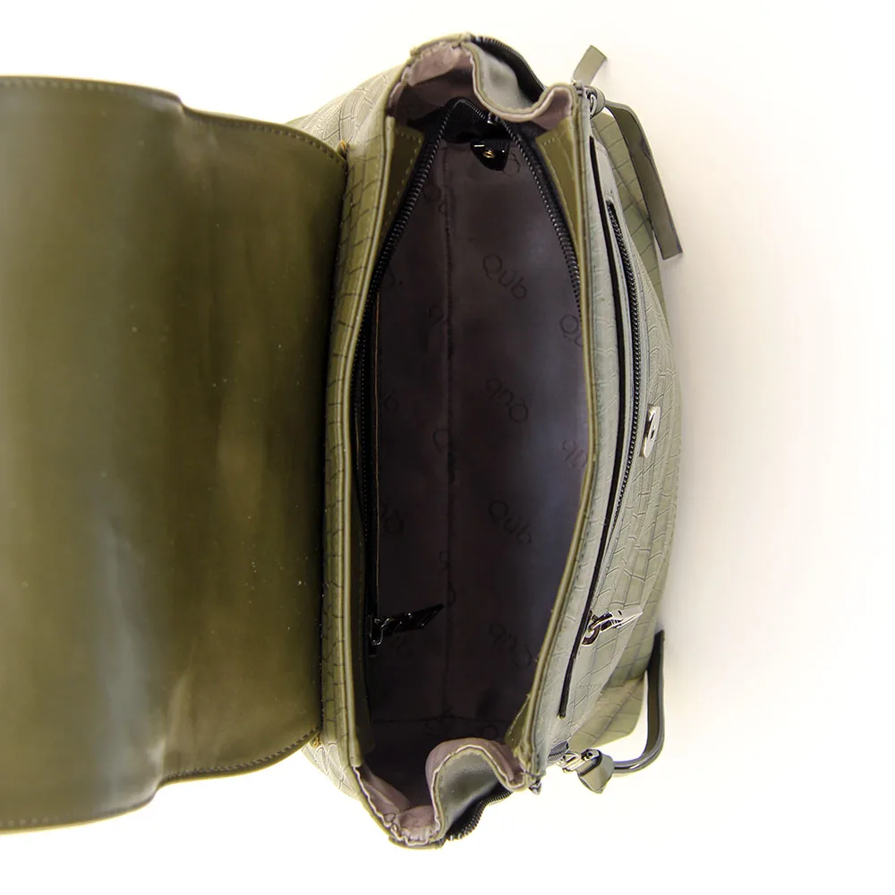 

Lightweight Multi Compartment Green Crocodile 2021 Fashion Trendy Women's Backpack With Cover