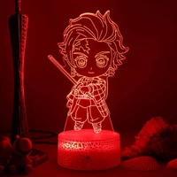 led lights demon slayer anime nightlight acrylic led lights birthday gift 3d night lamp bedside