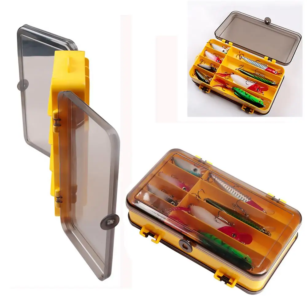 Портативная двухсторонняя коробка для рыболовных приманок искусственная