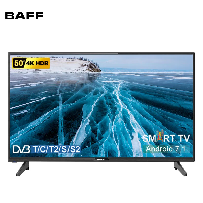 SMART 4K телевизор 50" BAFF 50 4КTV ATSr DVBT2 запись телепередач WiFi/LAN беспроводная