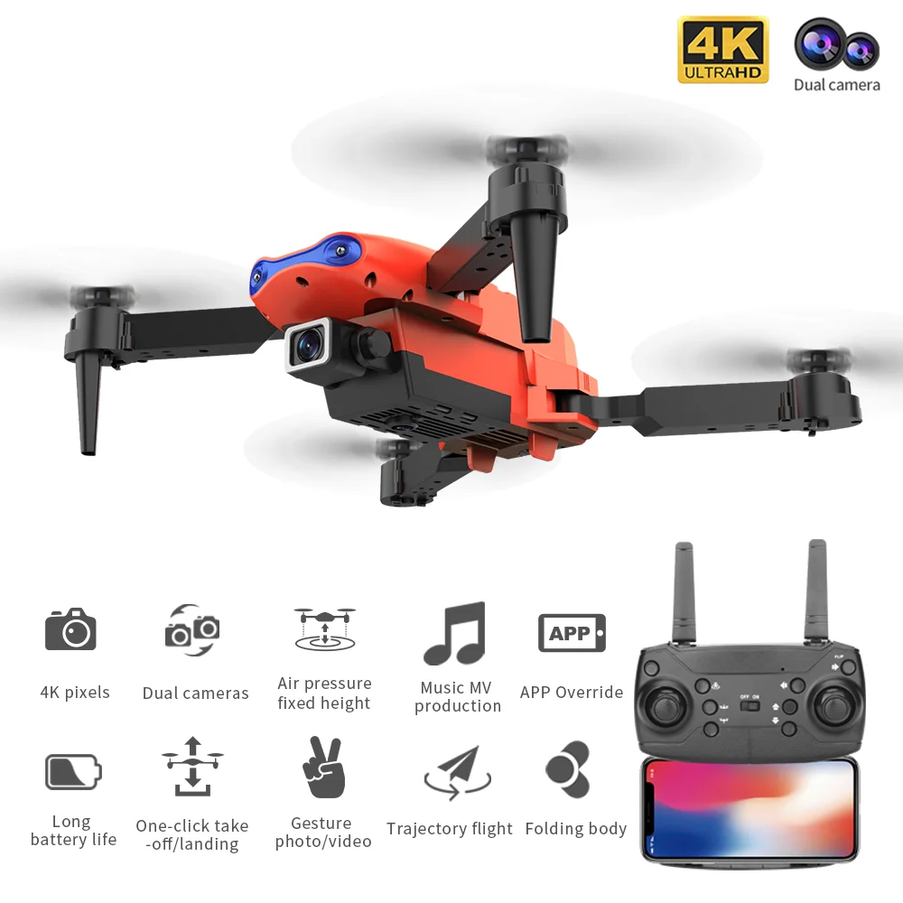

New K3 Drone Profesional 4K HD Dual Camera Foldable Height Keeps Mini Dron Photography Helicopter Toys Gift For Boys