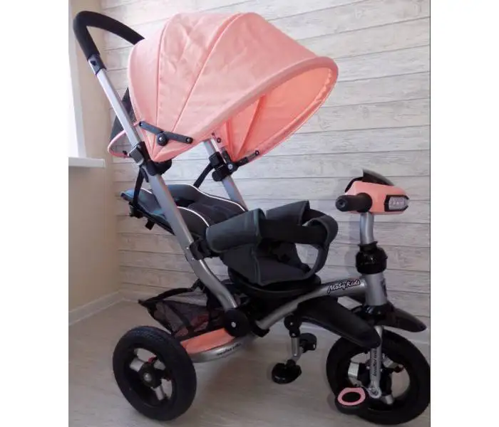 Велосипед коляска трехколесный Stroller trike 10x10 AIR Car персик Moby Kids 641075|Велосипеды| |