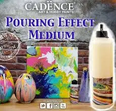 

Cadence Pouring Set 6 Pcs, Acrylic Paints,2 Puring Effect Medium, 1 Varnish ,1 Silicone Oil