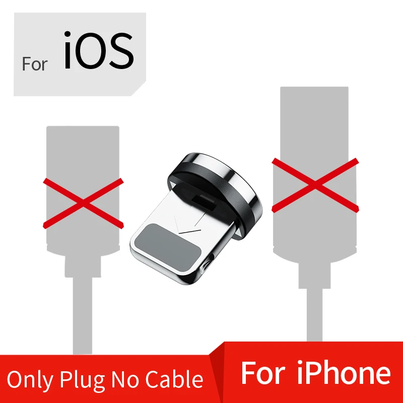 Udyr 2 м Магнитный Micro USB кабель для iPhone samsung Android мобильный телефон Быстрая зарядка usb type C кабель магнит зарядное устройство провод шнур - Цвет: Only iPhone Plug