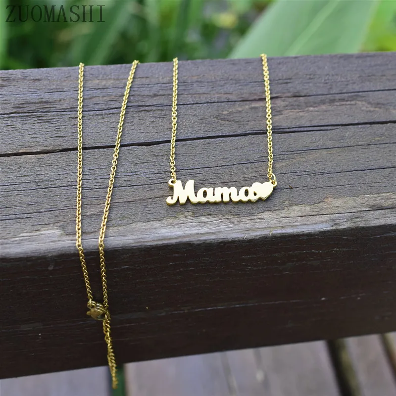 Ожерелье с надписью Papa Heart нежное ожерелье из нержавеющей стали подарок для мамы