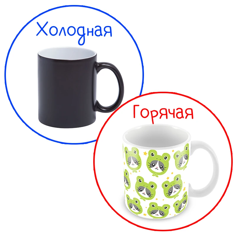 Керамическая кружка &quotКотики-лягушки&quot 330 мл 1 шт. | Дом и сад