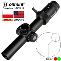 ohhunt guardian 1 6x24 ir hunting optical compact sights glass etched reticle red illuminate tactical shooting riflescope
