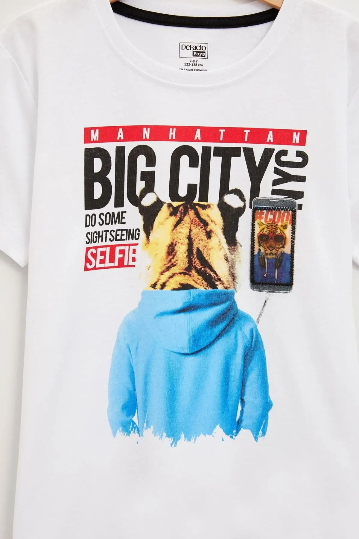 DeFacto/Новые модные топы с круглым вырезом для мальчиков Повседневная детская