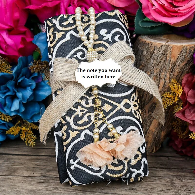 

Gift Kaaba Door Prayer Rug & Rose Pearl Rosary Islamic Light Thin Tassel 70X117 cm Items Unisex Eid Gift Ramadan Gift Set