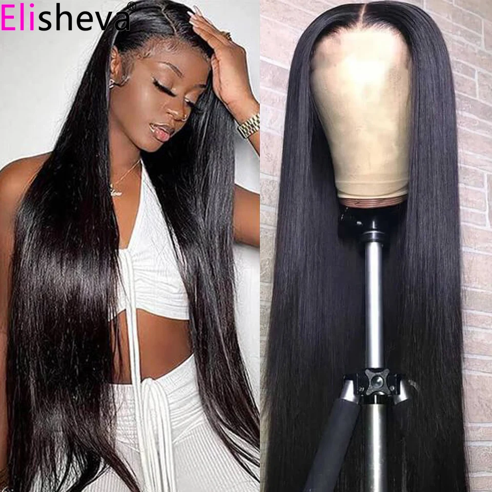 

34 Inch Lace Frontal Wig Brazlian Straight Closure Wigs For Women Human Hair Lace Front 4x4 Lace Closure Wigs Remy 150%
