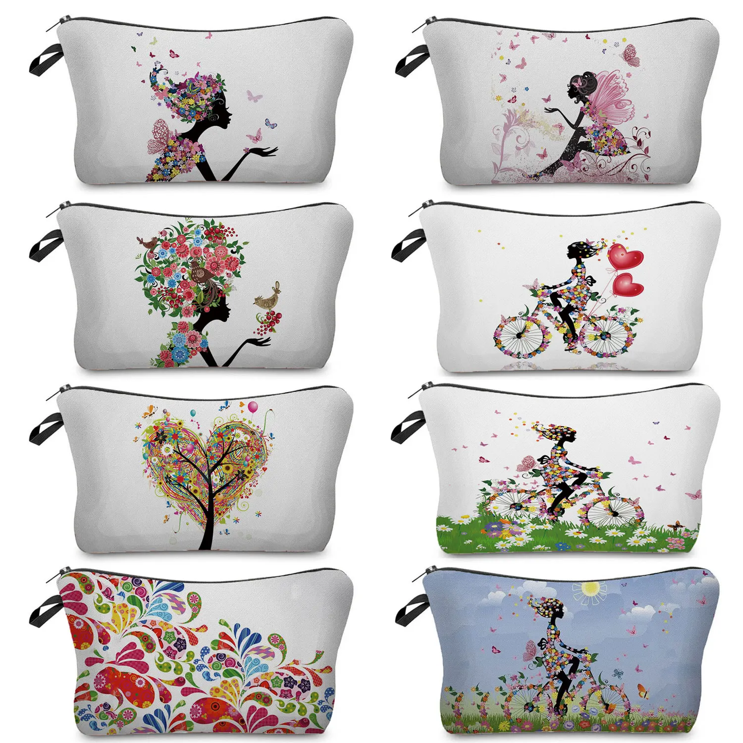 

Wishing Girl Print Eco Zipper Storage Bag Women Makeup Bag 2021 Fashion Cosmetic Bags With Customized Printed Small Toiletry Bag