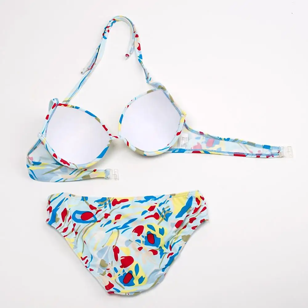 

Mini Micro Push Up Bikini Brazilian Swimsuit Two Peice Underwire Bikinis Bandage Floral Printed Swimwear Women 2020 DropShipping