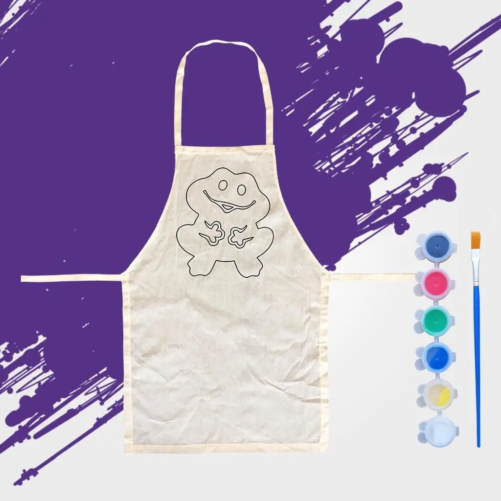 

JoyAndToys фартук из ткани с рисунком лягушки, набор для рисования, хобби сделай сам, обучение, повседневная жизнь, цветные навыки, подарок для де...