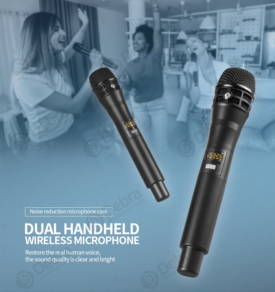2-канальный беспроводной микрофон Debra MB-02 UHF DJ консольный микшер с Bluetooth + фантомное