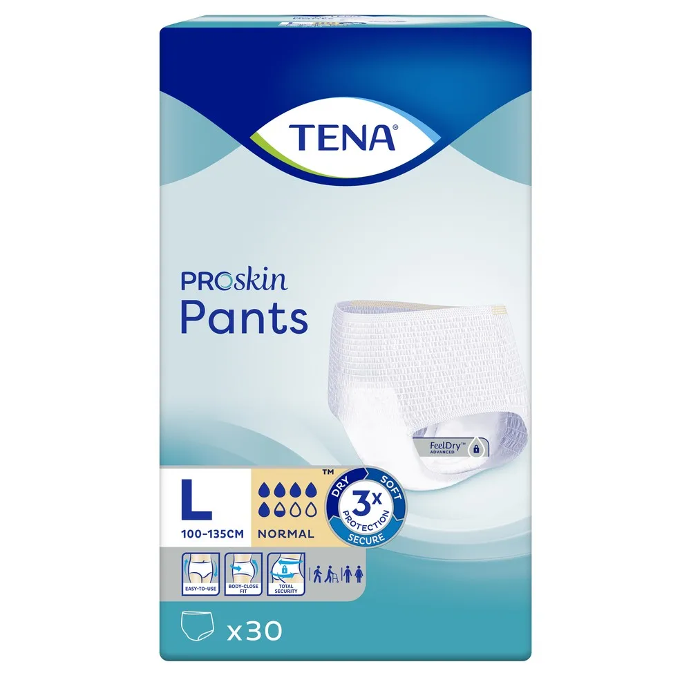 Подгузники трусы TENA Pants Normal / ТЕНА Пантс L (талия/бедра 100-135 см) 30 шт | Красота и