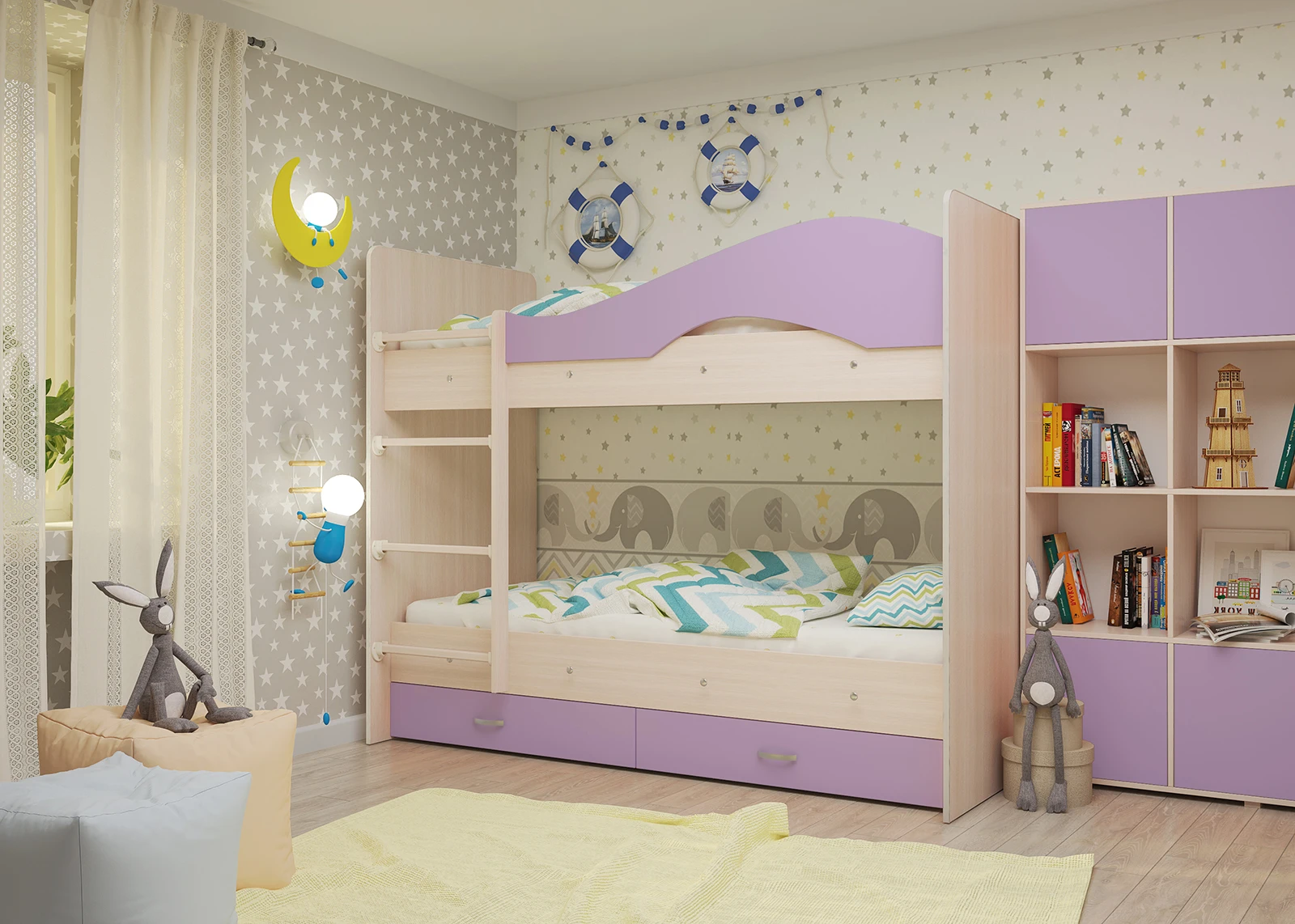 Bed children's bunk may 80*190 cm with drawers | Children Beds