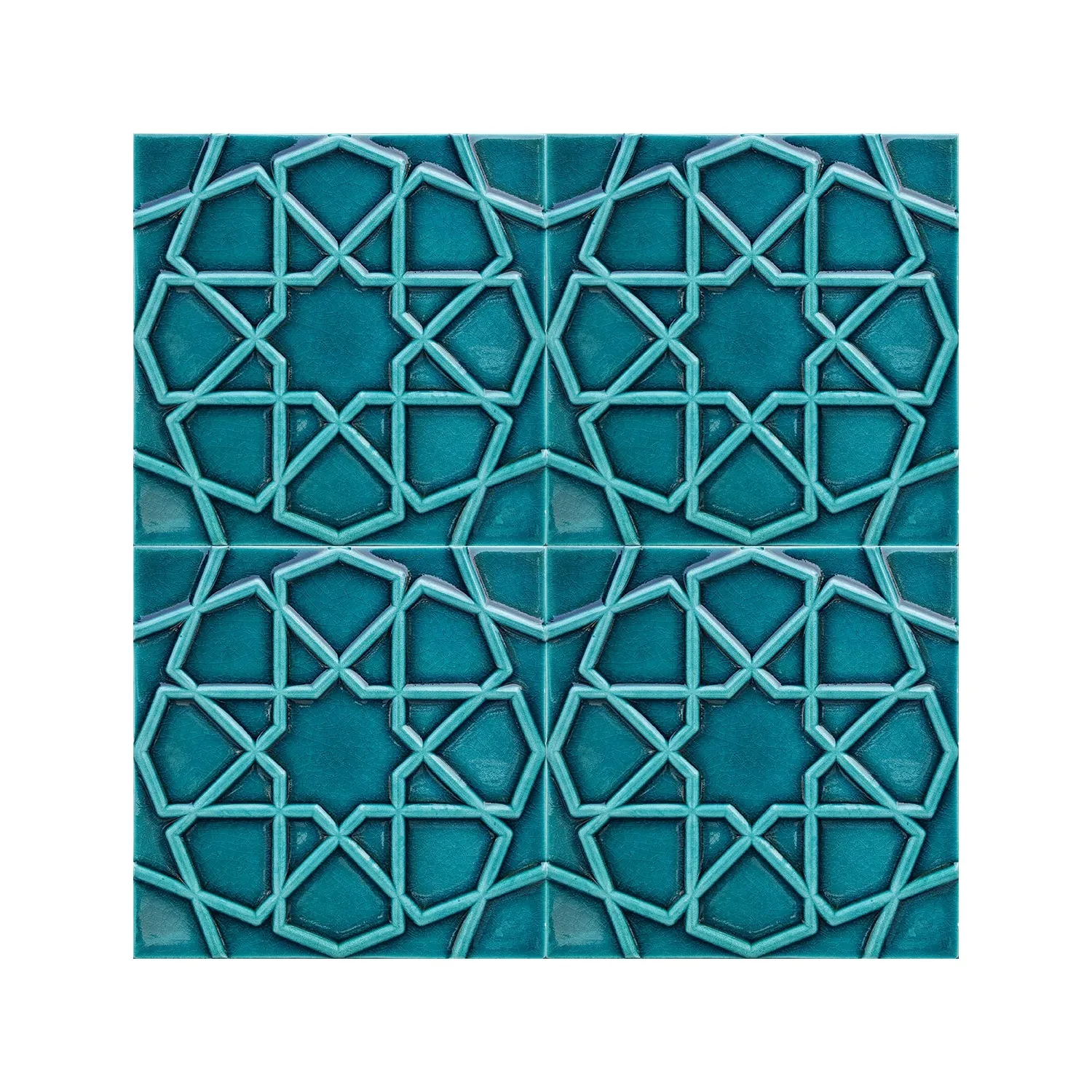 

Armada Tile 20 X20 Cm Al 78 Rlyefli Tile Turquoise Seljuk Star Pattern