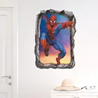 Наклейка с человеком-пауком, Настенный декор для комнат подростков, прыгающий гравий, 3D клей, обои для украшения дома, аксессуары для гостиной, для мальчиков