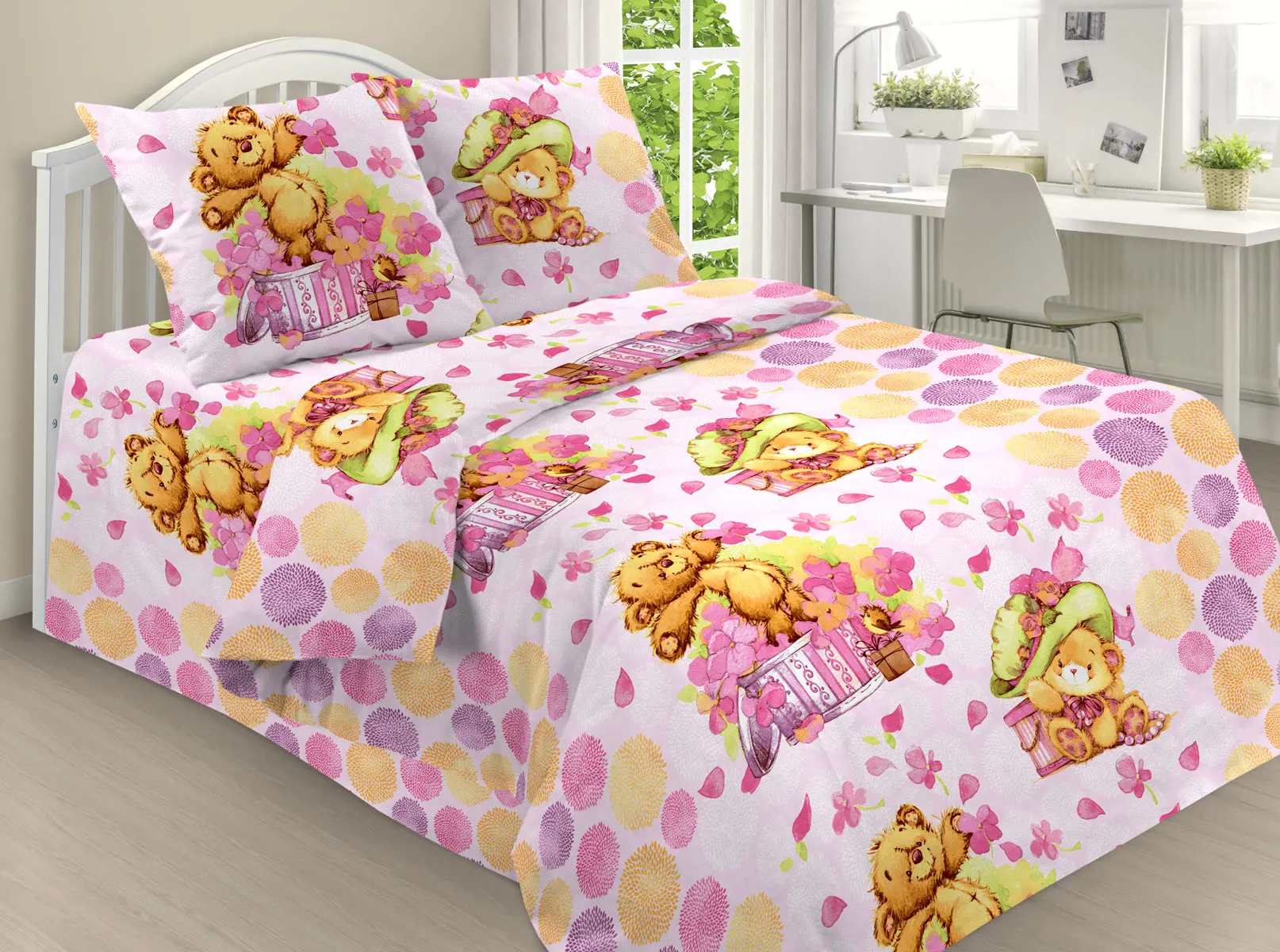 Комплект постельного белья Поплин Детский 100% Хлопок 1.5-спальный Полуторка Nature &amp