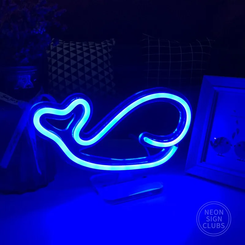 

USB LED Neon Light Mini Whale Logo Custom Neon Light Bedroom Kids Room Party Bar Restaurant Store Personality Design Wall Decora