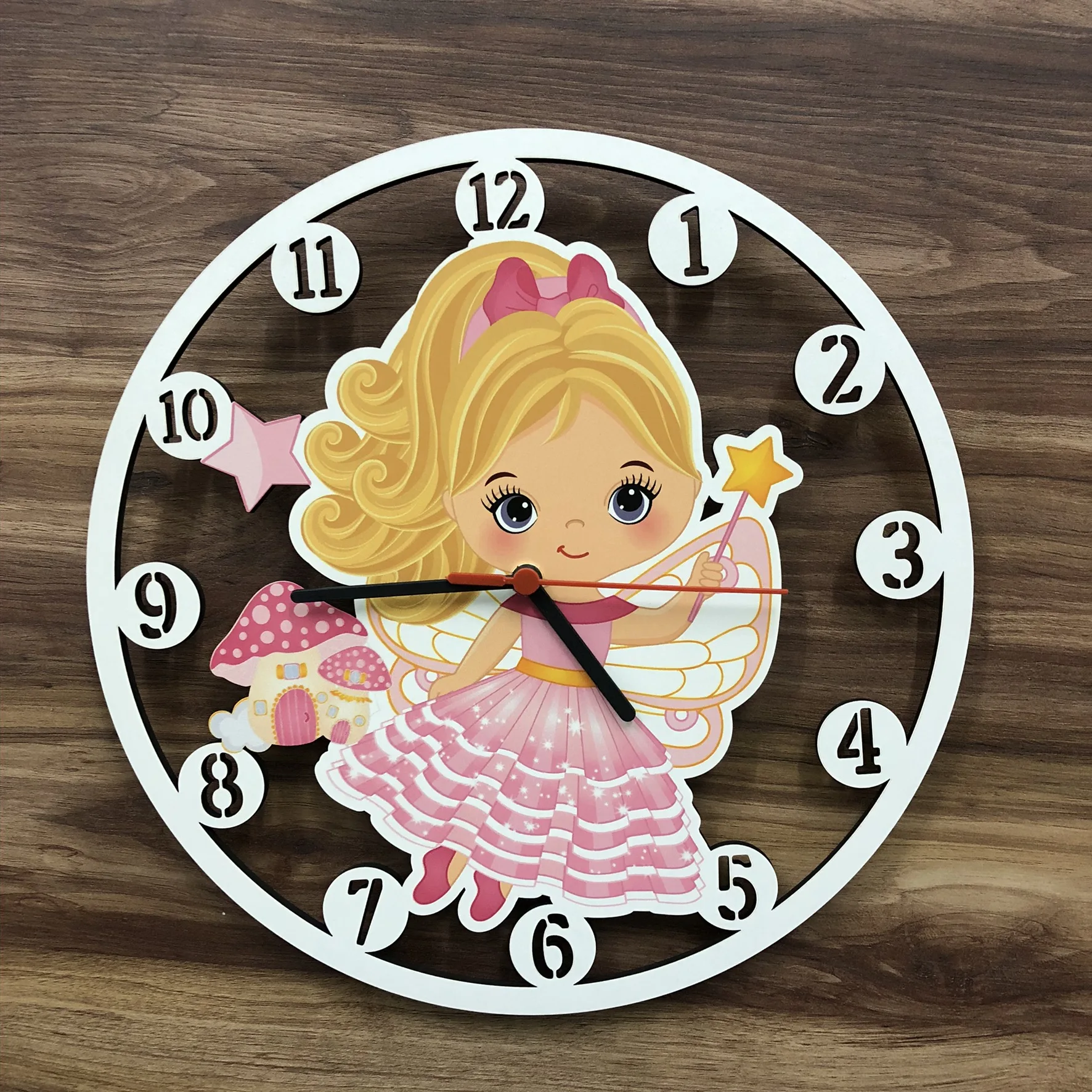 

Fairy Children Room Wooden Wall Clock